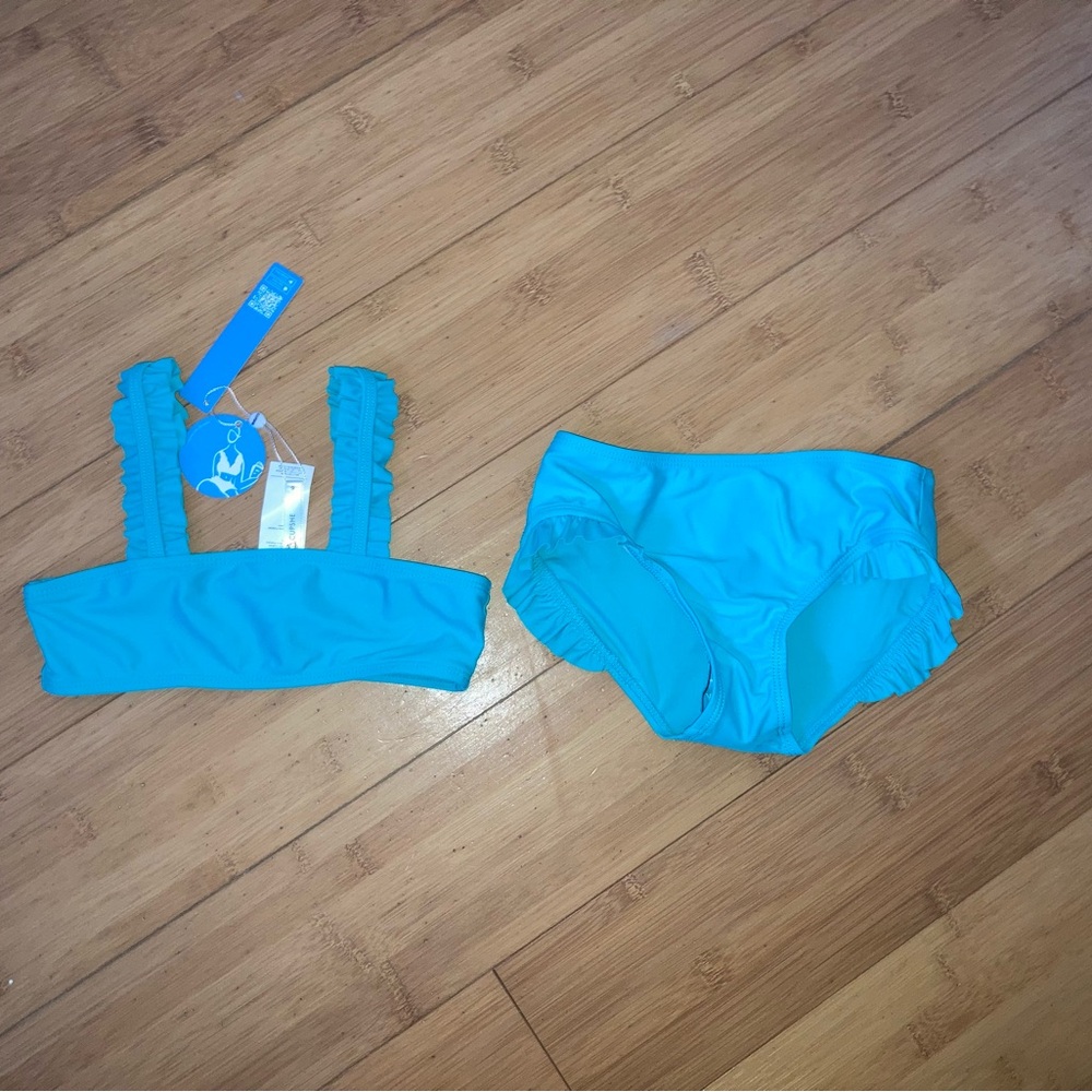 NWT Girls Size 6 Cupshe Emerald Bikini Set Swimsuit